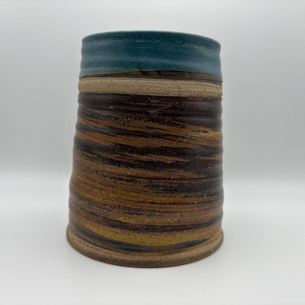 Canadian Rustic Vintage Pottery Tankard Earthtone Stoneware Mug  (SKU: 283MI) - Picture 4 of 10